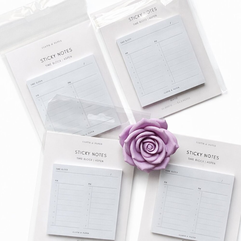 Cloth & Paper Time Block Sticky Notes | Aspen | 3x3 Planner Notes - Picture 2 of 4